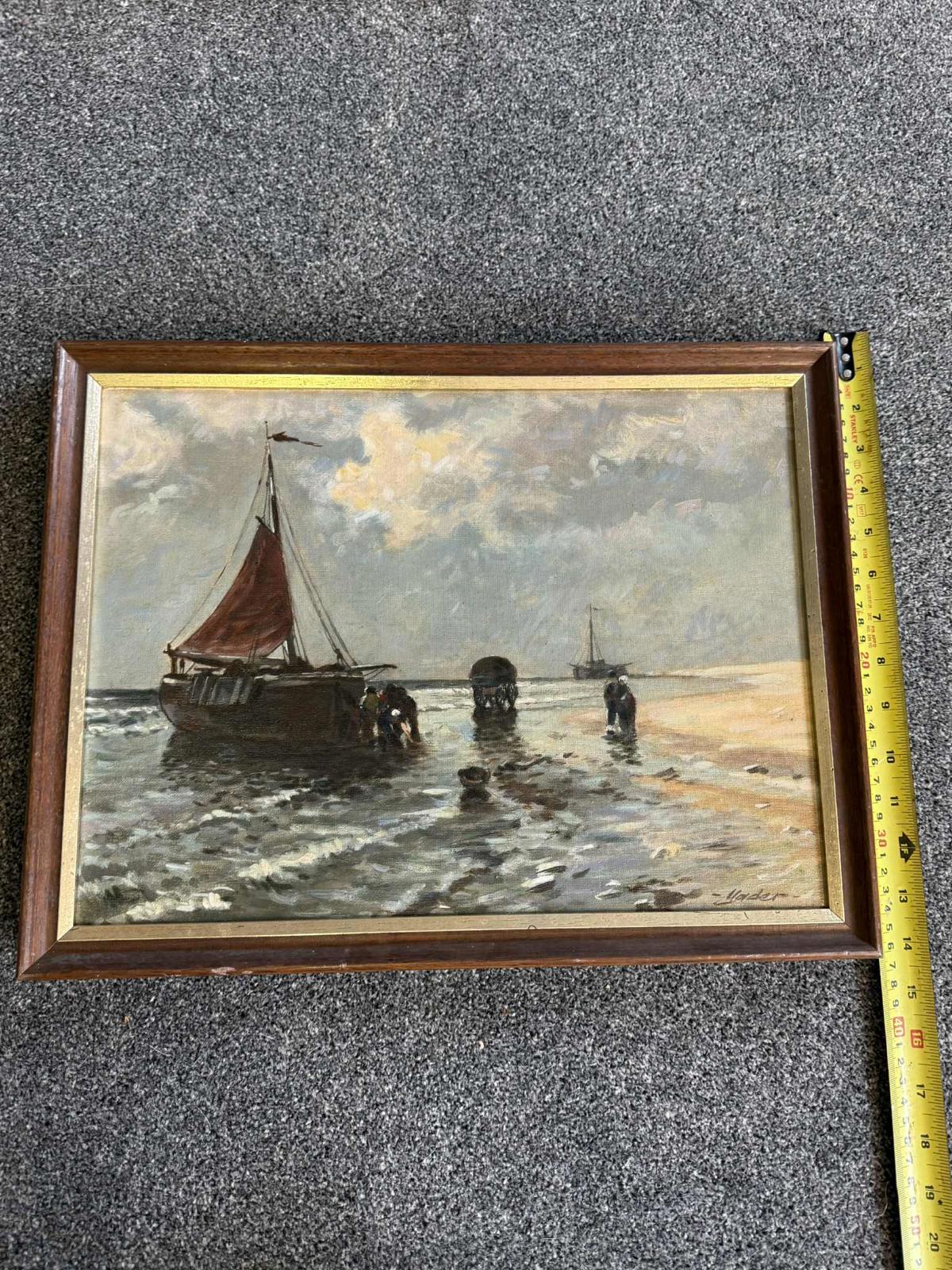 Vintage Impressionist Coastline Oil Painting - Signed "Mader"