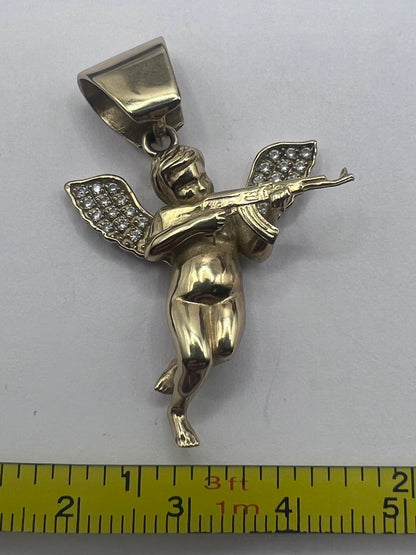 Quality 9ct Yellow Gold Cherub Pendant • 4.99 Grams