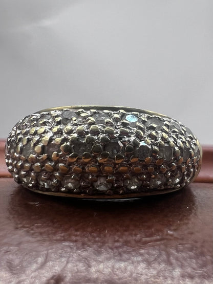 Vintage 9ct Yellow Gold 0.50ct Diamond Set Bombe Ring - N