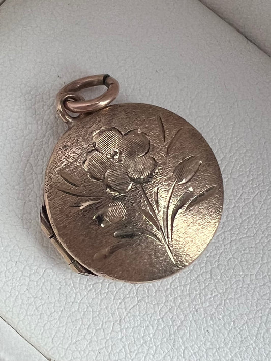 Vintage 9ct Yellow Gold Flower Locket - 2.61 Grams