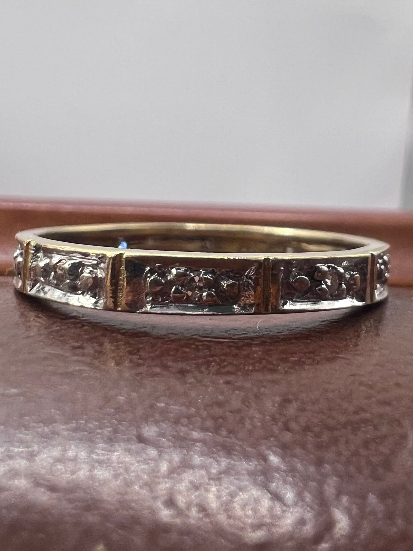 Dainty 9ct Yellow Gold Diamond Set Eternity Ring - O