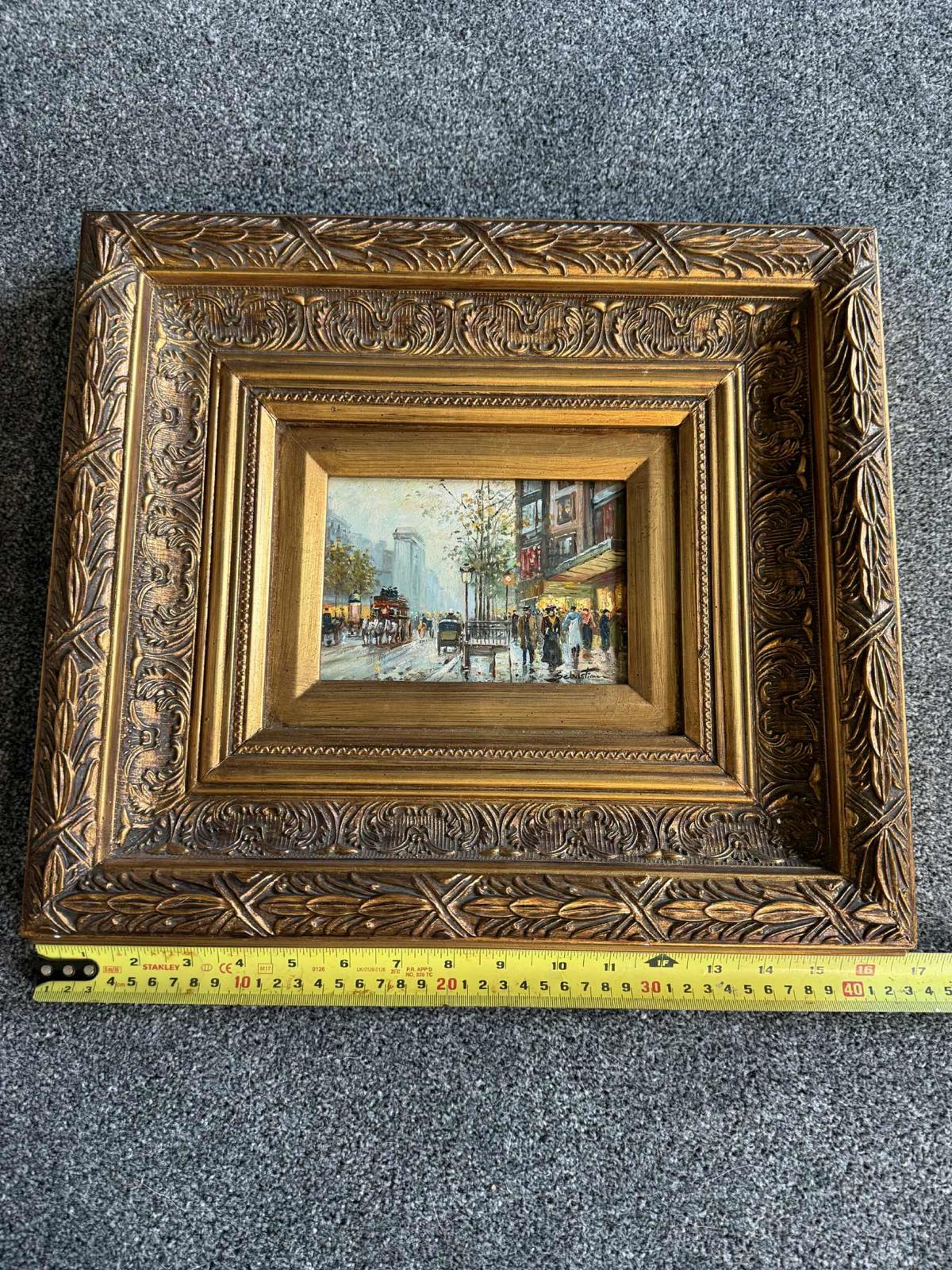 Vintage French Street Scene Oil Painting - Singed - "Sebastion"