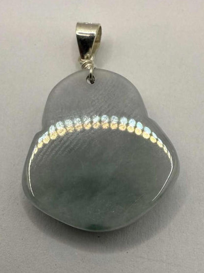 Quality 925 Bail Jade Buddha Pendant • 4.12 Grams