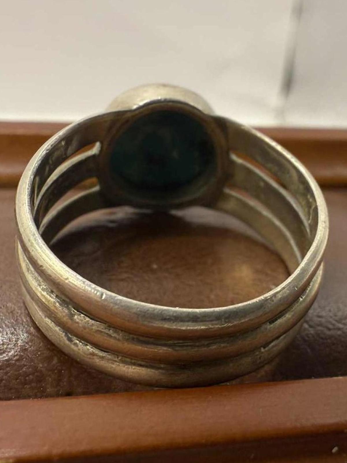 Quality 925 Sterling Silver Turquoise Set Ring • Size - R½ • 5.12 Grams
