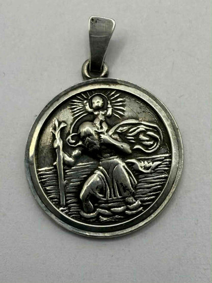 Quality 925 Sterling Silver St Christopher Pendant • 3.10 Grams
