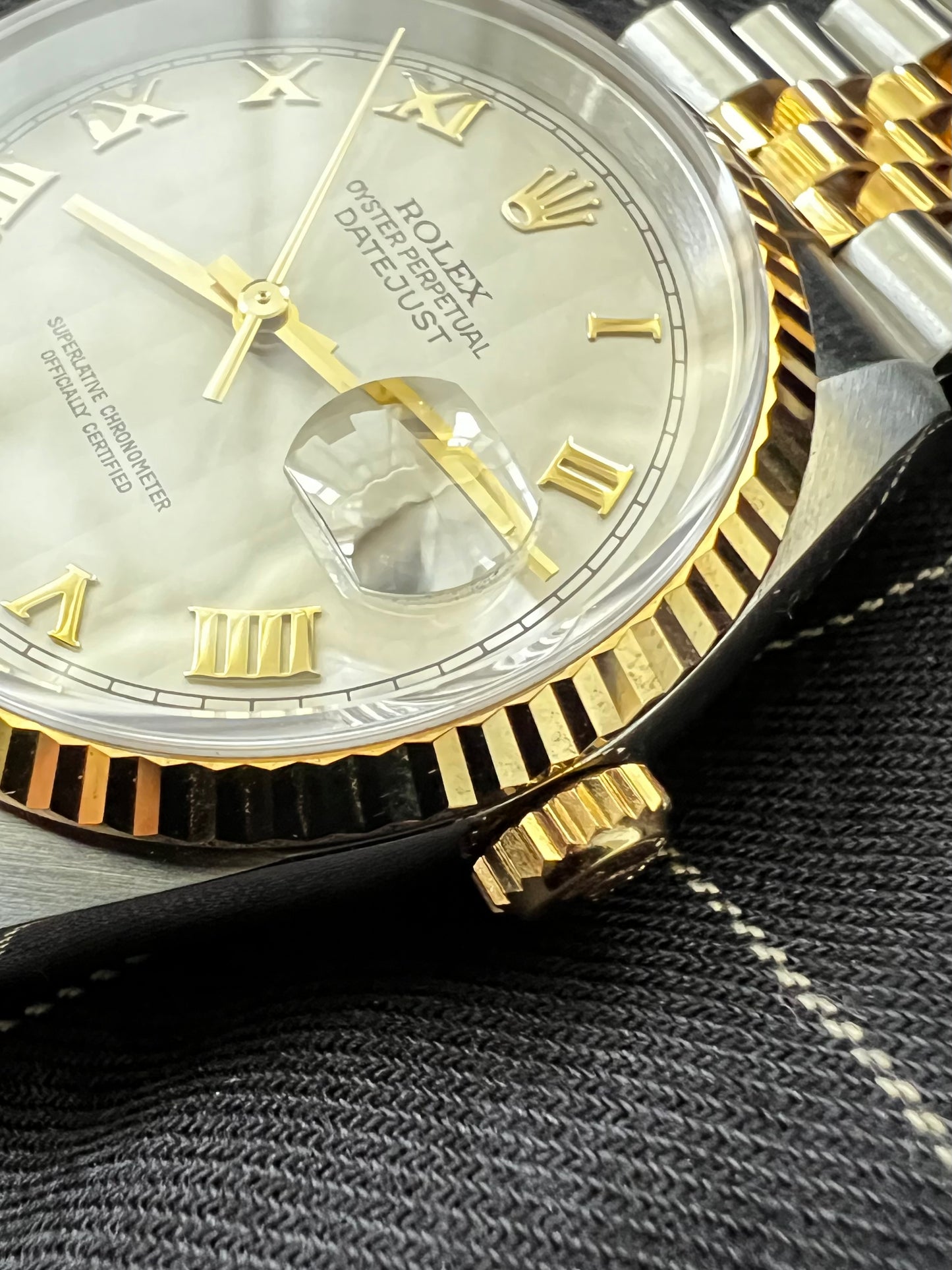 1995 Rolex Datejust 16233 Ivory Pyramid Dial - 36mm