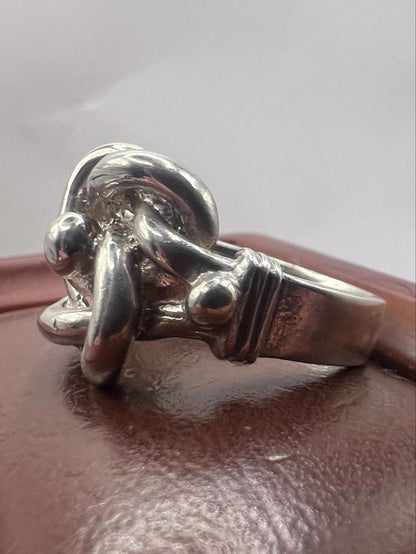 Quality 925 Sterling Silver Knot Ring • 10.08 Grams  • Size - S