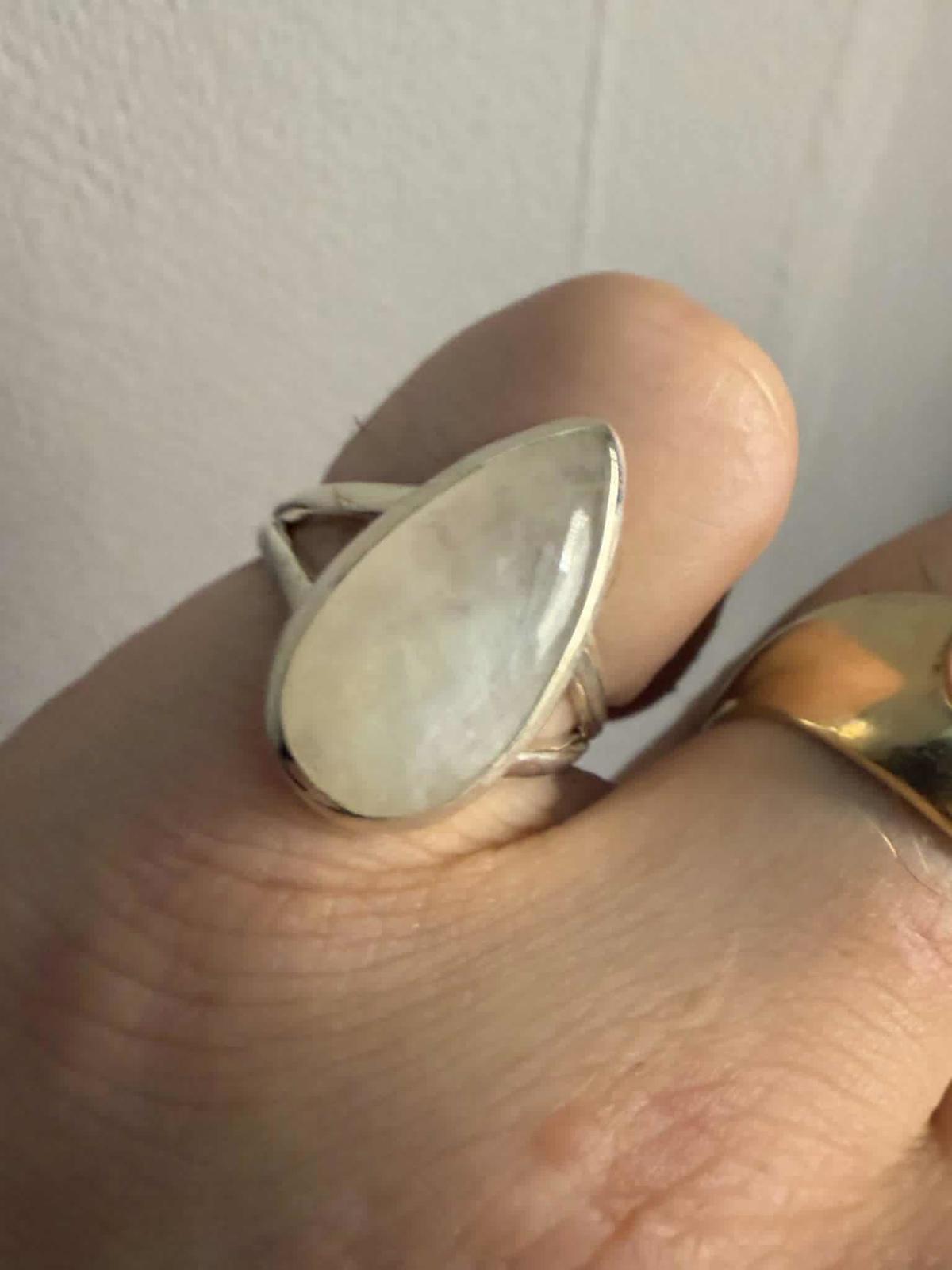 Quality 925 Sterling Silver Crystal Set Ring • Size - M½ • 5.29 Grams