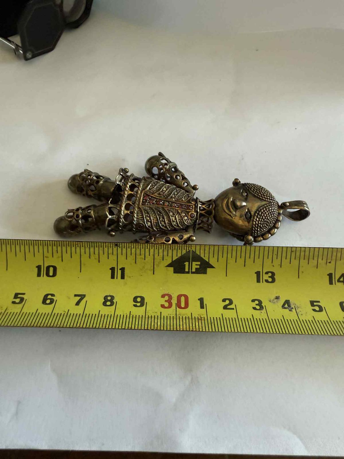 Vintage 925 Sterling Silver Rag Doll Pendant - 33.58 Grams