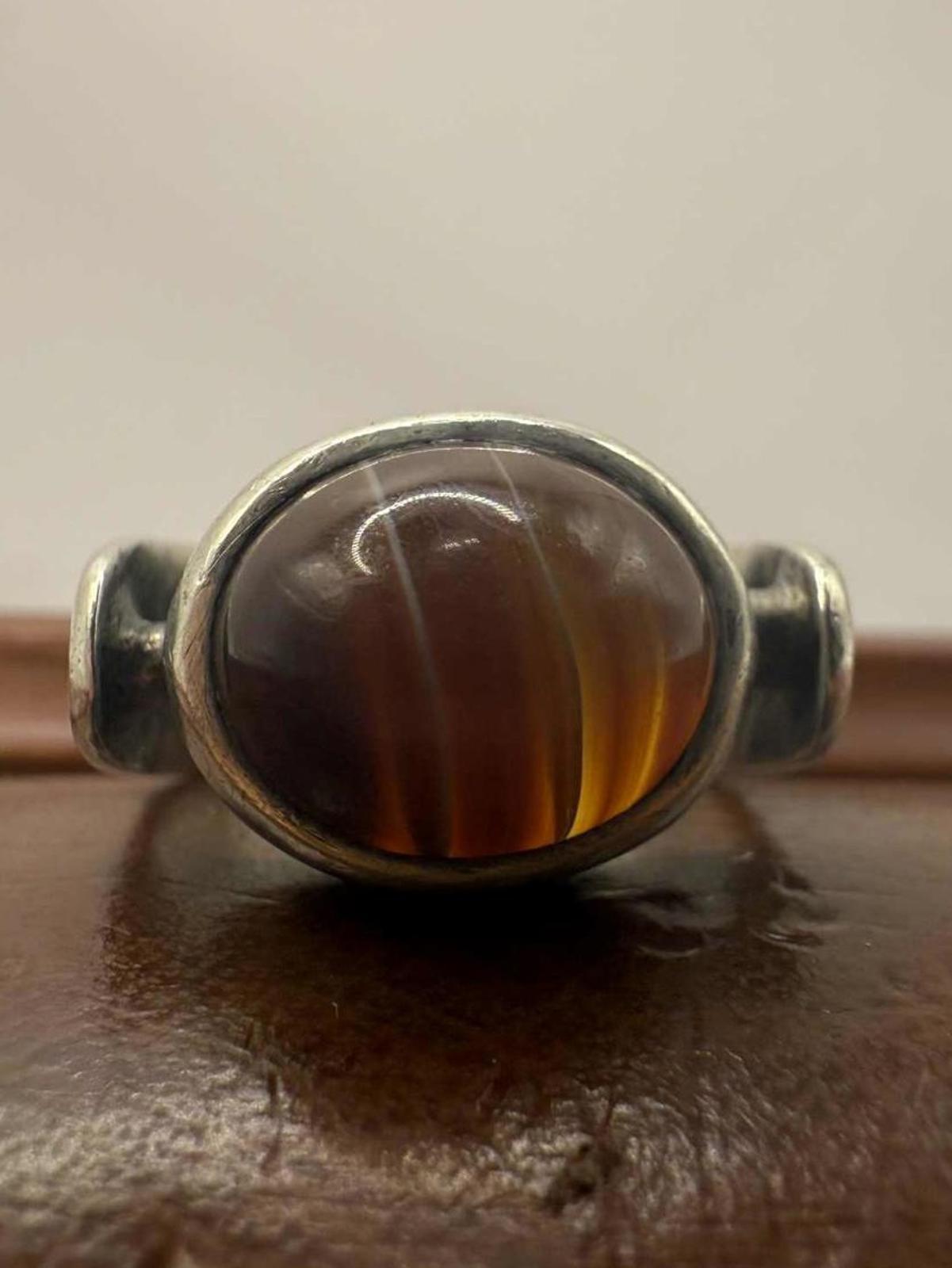Quality 925 Sterling Silver Carnelian Set Ring • 7.75 Grams • Size - J