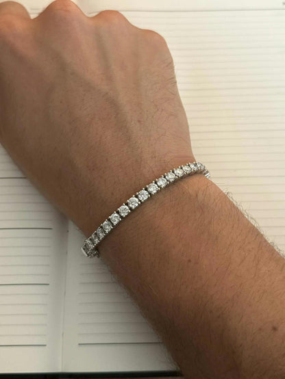 Elegant 14k White Gold 9.25ct Diamond Tennis Bracelet - 15.10 Grams - 7"