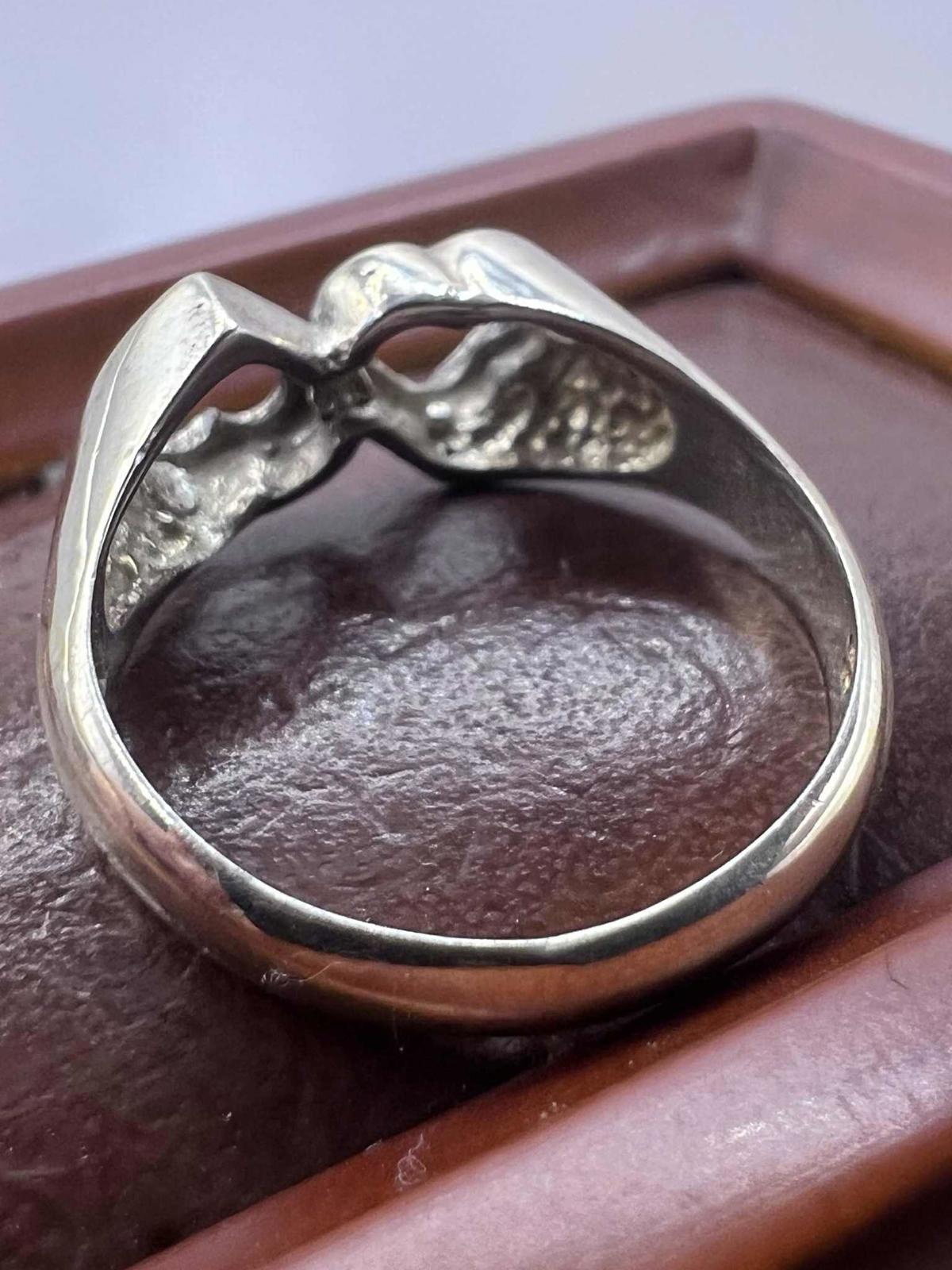 Quality 925 Sterling Silver Heart Ring • 2.38 Grams • Size - N