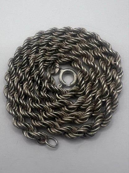 Quality 925 Sterling Silver Rope Necklace - 15.12 Grams - 18"