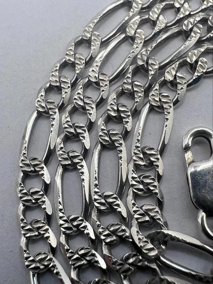 Quality 925 Sterling Silver Figaro Chain - 8.43 Grams - 18 Inch