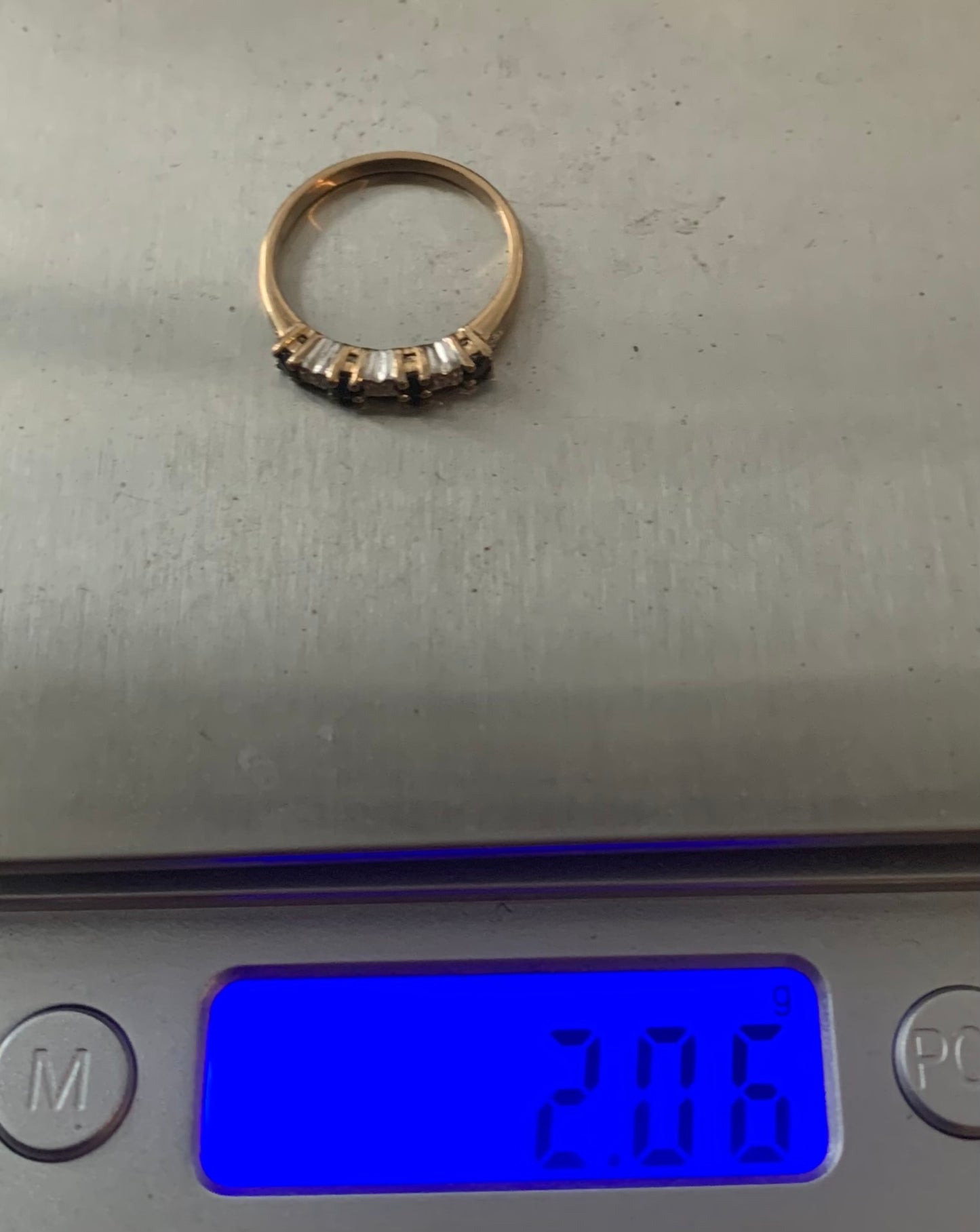 Vintage 9ct Sapphire & Diamond Ring - P½