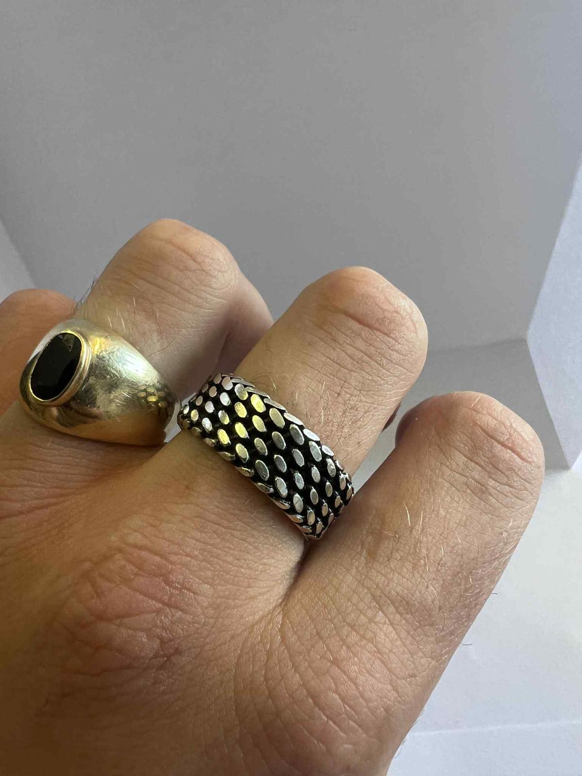 Quality 925 Sterling Silver Tyre Style Ring • 8.52 Grams • Size - U