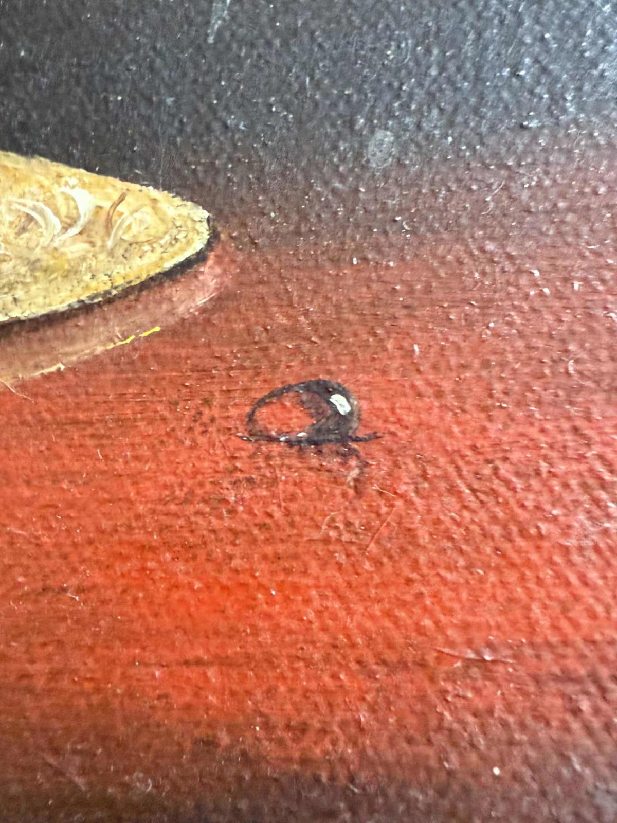 Vintage Still Life Oil Painting Of A Candle in Wooden Frame - Singed "PW"