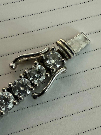 Elegant 14k White Gold 9.25ct Diamond Tennis Bracelet - 15.10 Grams - 7"