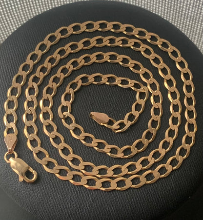 Vintage 9ct Yellow Gold Italian Curb Chain - 7.09 Grams