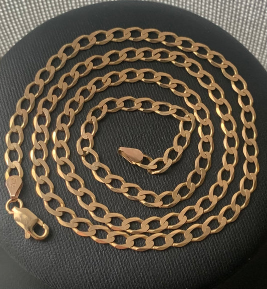 Vintage 9ct Yellow Gold Italian Curb Chain - 7.09 Grams