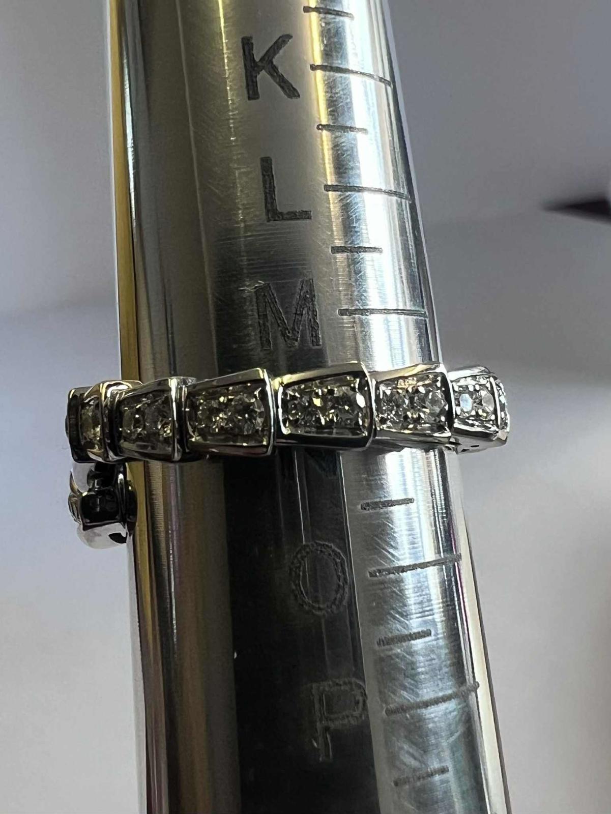 Bvlgari 18k White Gold Serpenti Diamond Set Ring - 0.60ct - M½/53