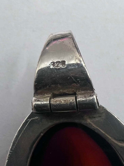 Quality 925 Sterling Silver Carnelian Set Pendant - 7.04 Grams