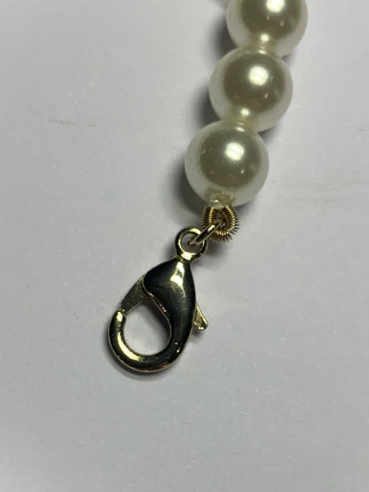 Authentic Chanel CC Resin Pearl Choker Necklace Flower Pot - 17.5”
