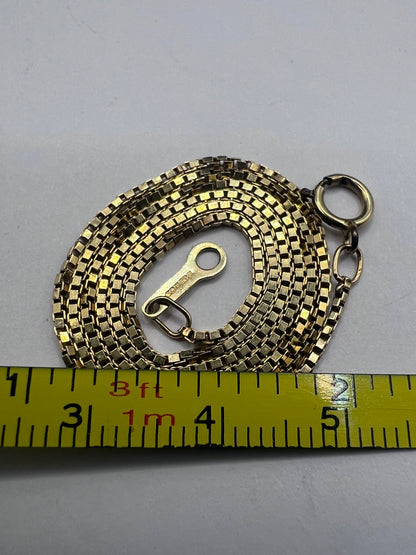 Quality 9ct Yellow Gold Box Link Chain • 16 Inch • 2.56 Grams