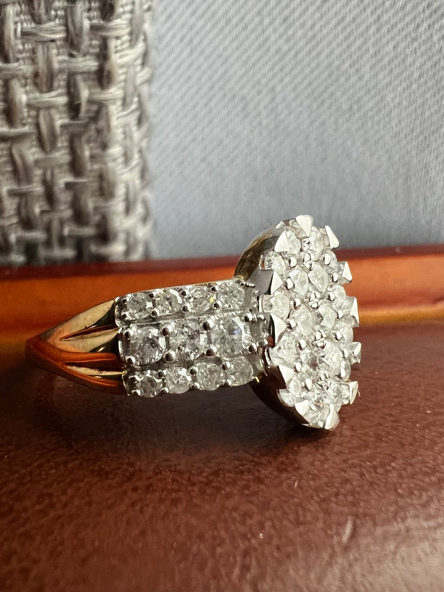 Quality 1ct Diamond Cluster Ring - N½