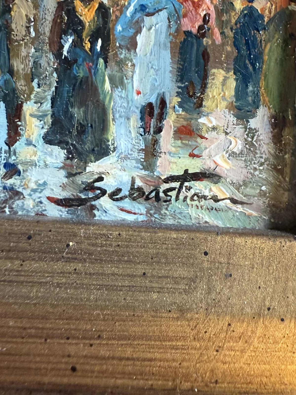 Vintage French Street Scene Oil Painting - Singed - "Sebastion"