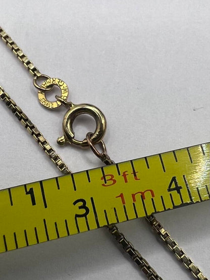 Quality 9ct Yellow Gold Box Link Chain - 2.61 Grams - 18 Inch