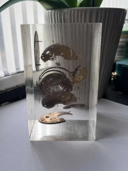 Unique Pocket Watch Mechanism in Resin Display
