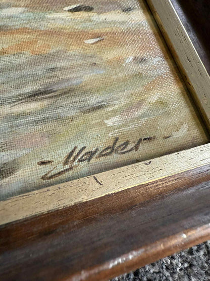 Vintage Impressionist Coastline Oil Painting - Signed "Mader"