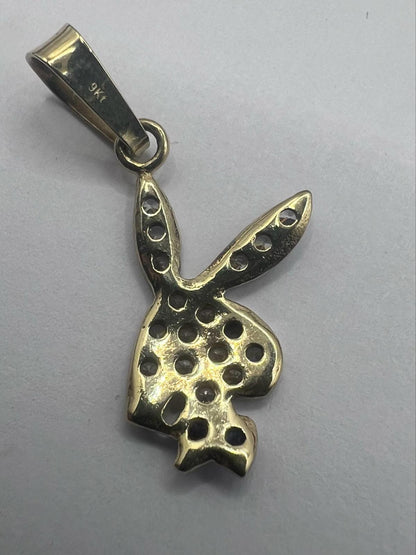 Quality 9ct Yellow Gold Playboy Bunny Pendant • 2.12 Grams