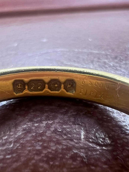Antique 22ct Yellow Gold Wedding Band • 2.61 Grams • Size - K