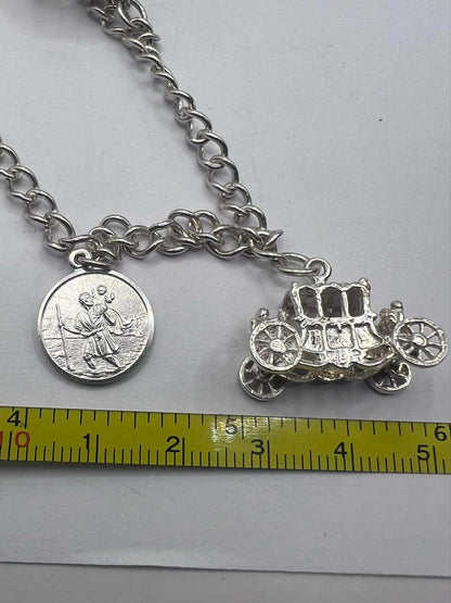 Quality 925 Sterling Silver Charm Bracelet - 18.02 Grams - 6 Inch