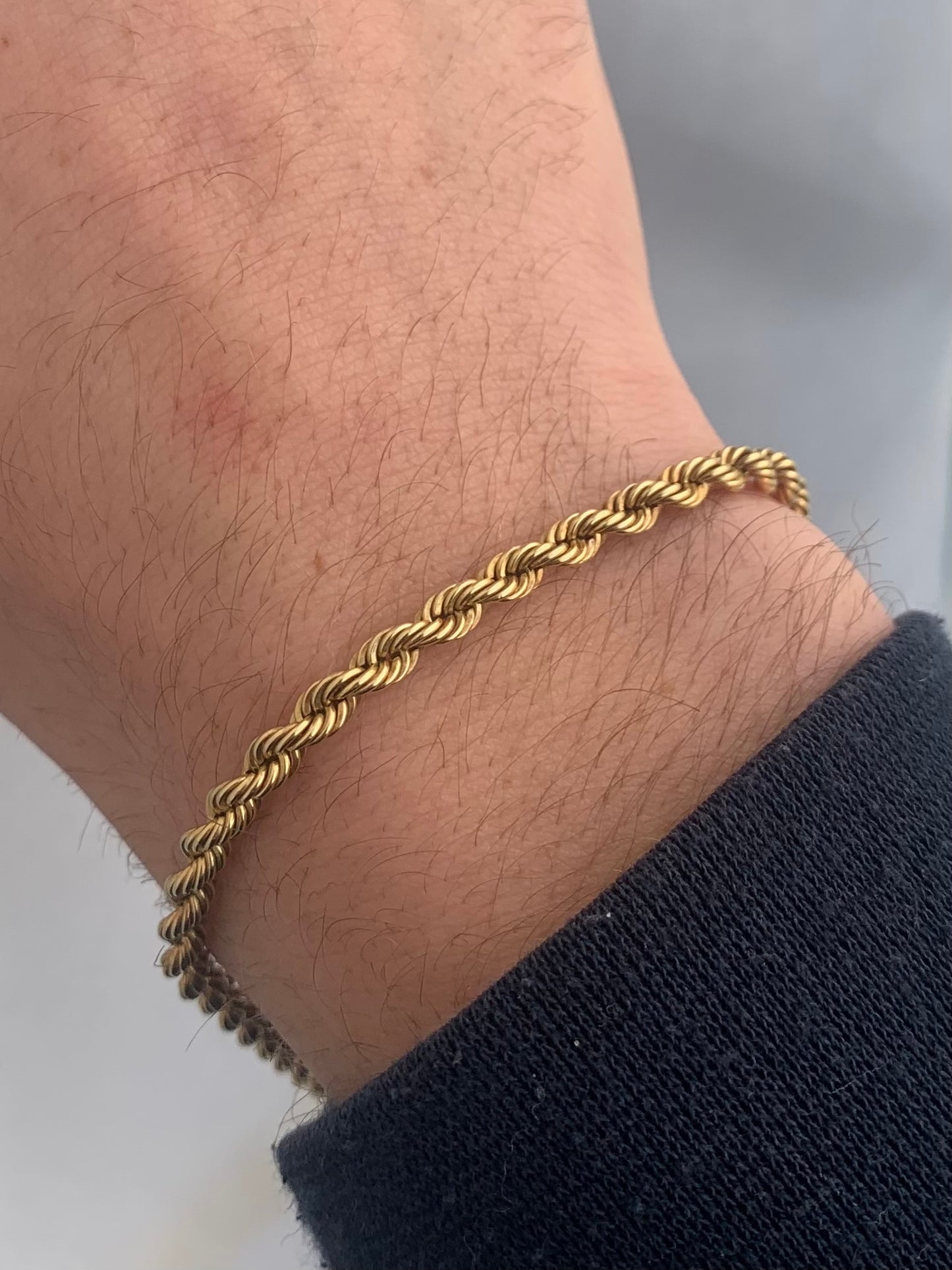 Quality 9ct Yellow Gold Rope Bracelet - 2.86 Grams - 7.75”