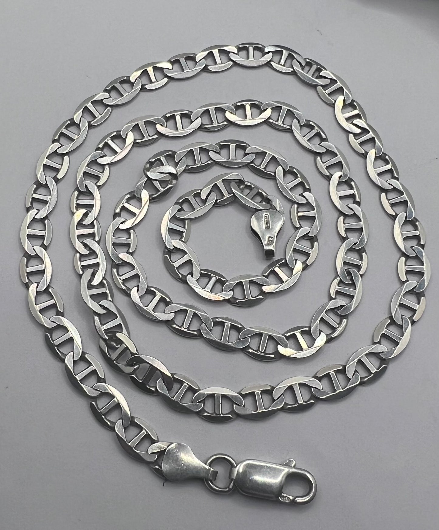 Quality 925 Sterling Silver Italian Mariner Link Chain • 21 Inch • 16.44 Grams