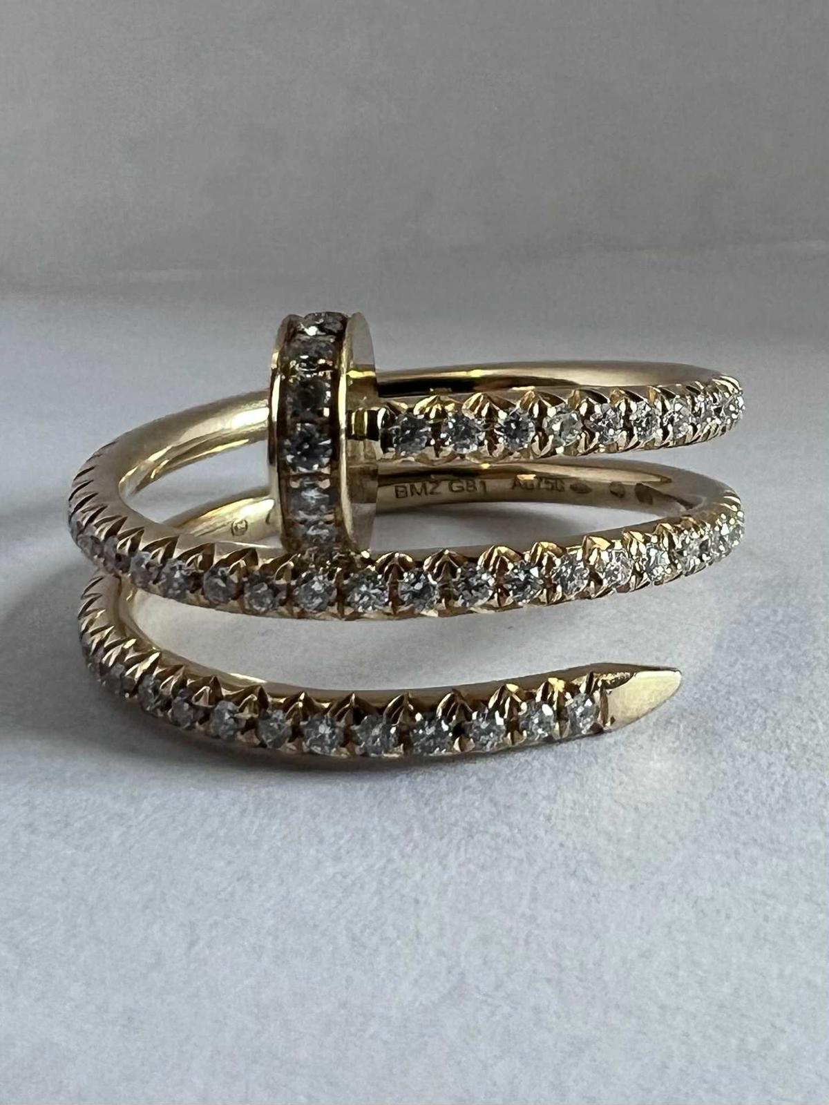 Cartier 18ct Yellow Gold Diamond Set Juste un Clou Ring - M/52½