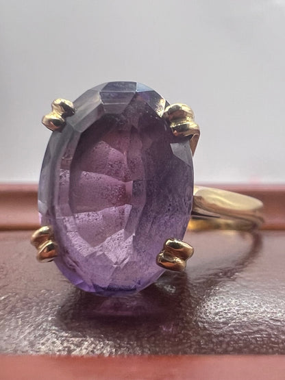 Vintage 18ct French Amethyst Ring - O