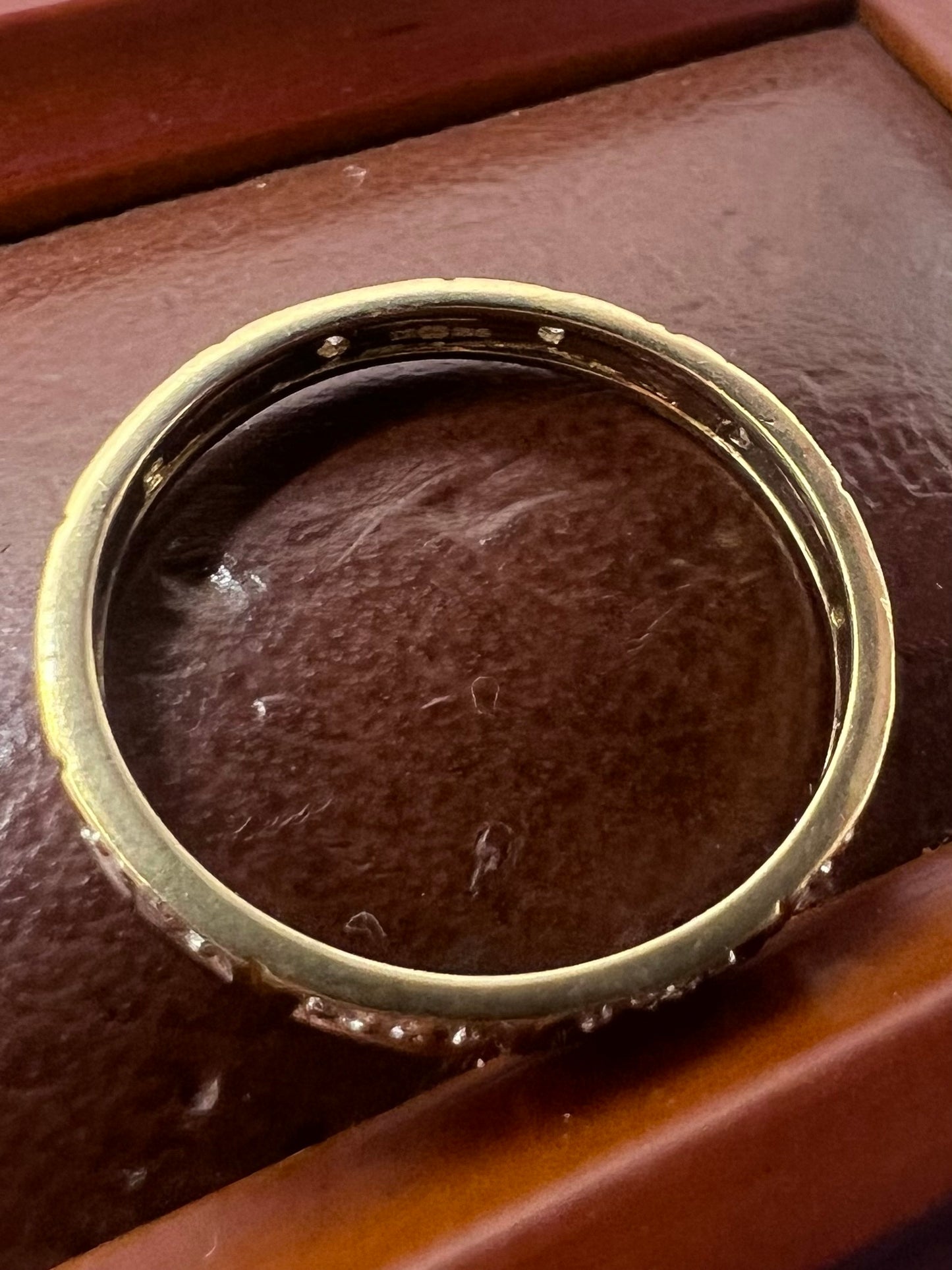Dainty 9ct Yellow Gold Diamond Set Eternity Ring - O