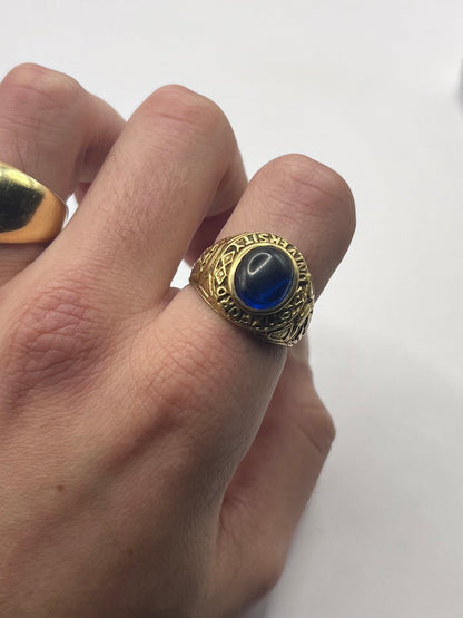 Quality 9ct Yellow Gold Oxford University Ring • Size - U