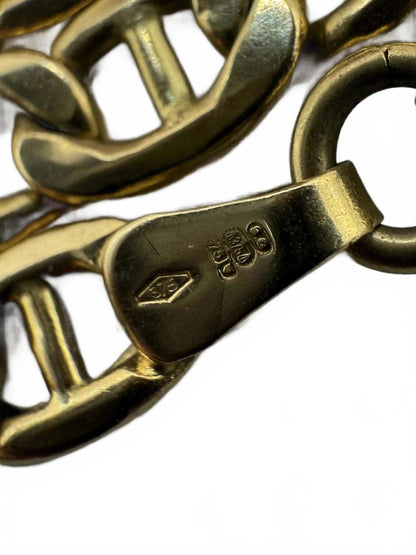 Vintage 9ct Yellow Gold Mariner Link Chain - 10.00 Grams - 23"