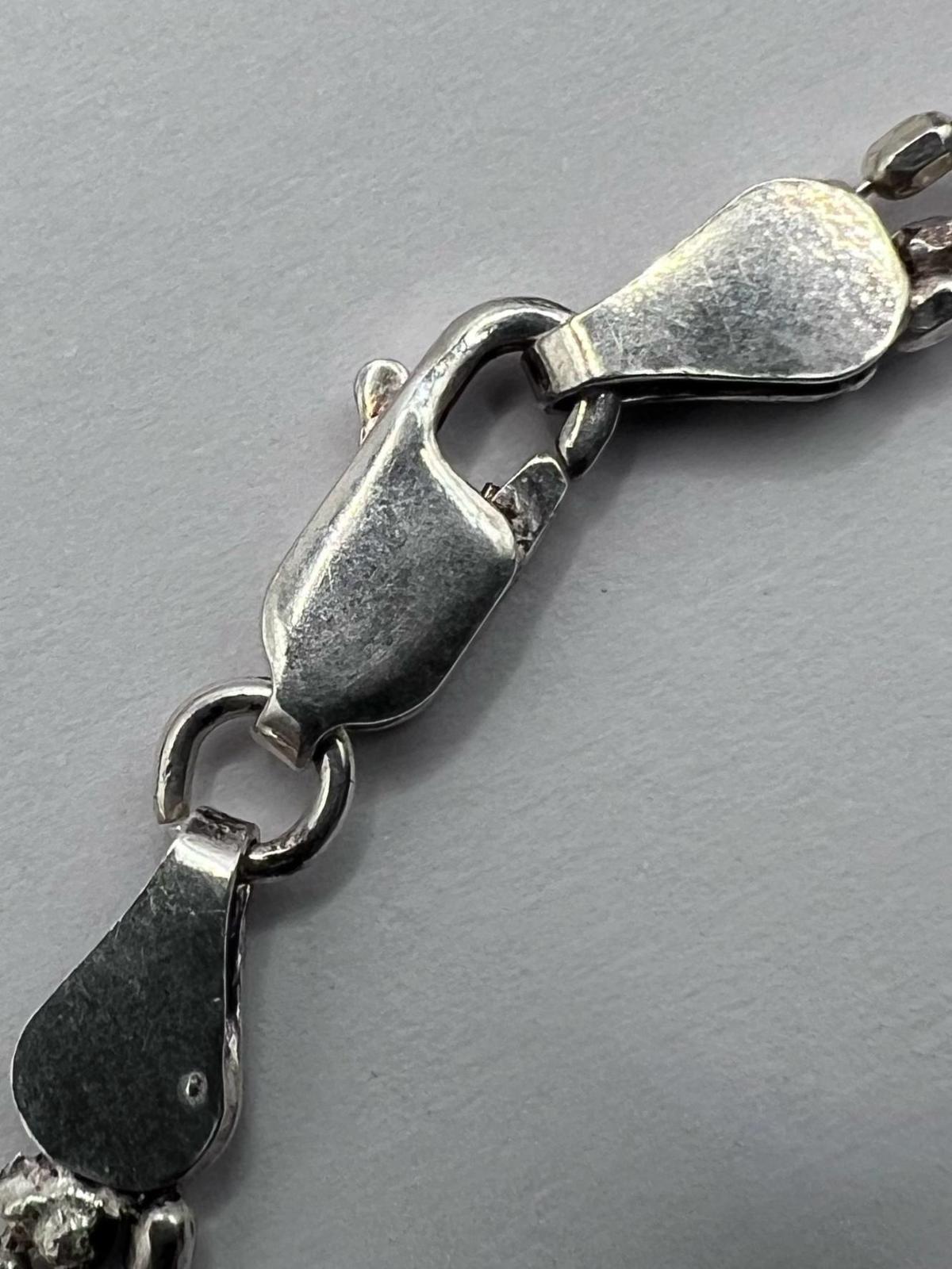 Quality 925 Sterling Silver Fancy Link Bracelet  - 4.66 Grams - 7 Inch