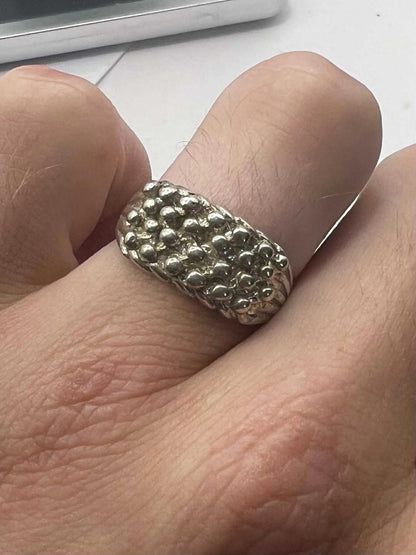 Quality 925 Sterling Silver Keeper Ring • 6.16 Grams • Size - P