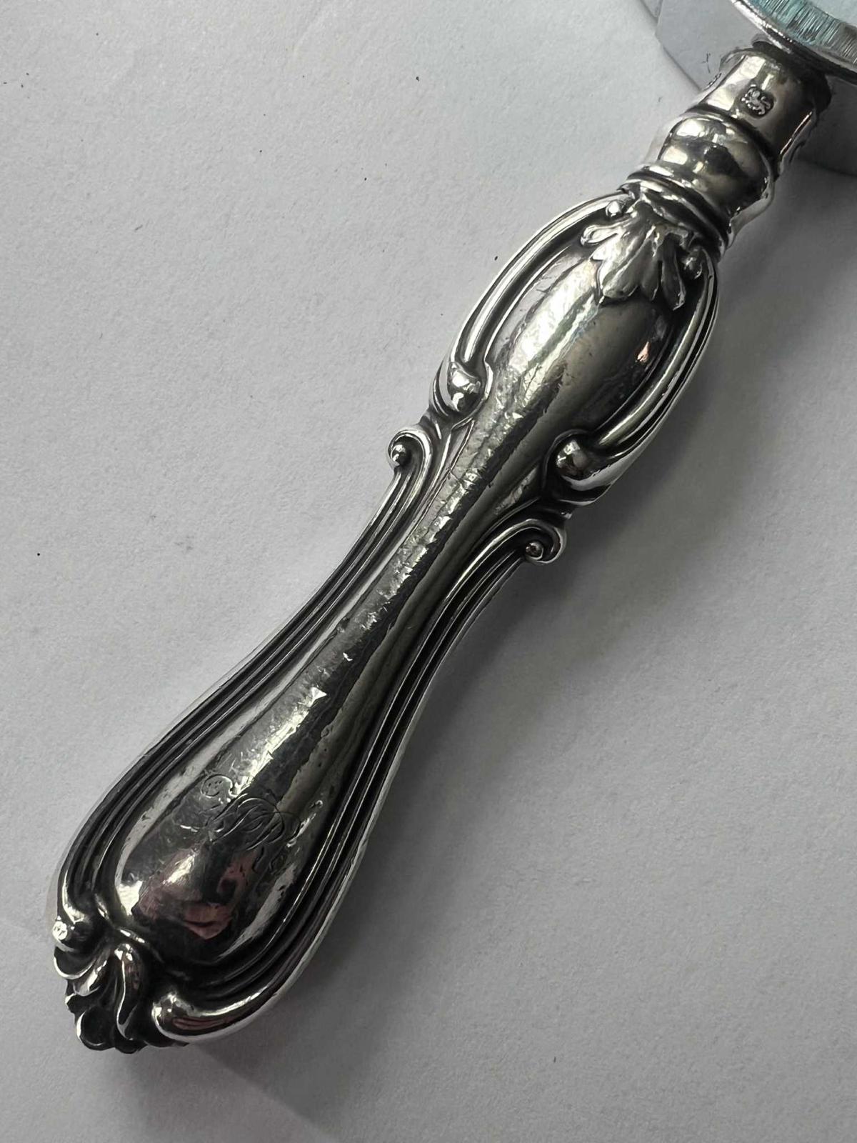 Antique Decorative Magnifying Glass with Ornate Silver Handle - 113.51 Grams