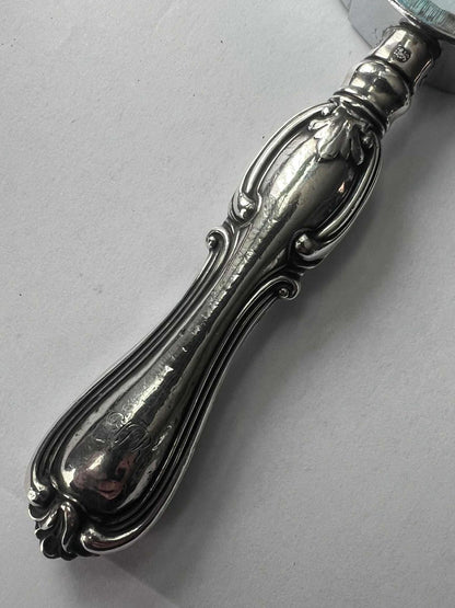 Antique Decorative Magnifying Glass with Ornate Silver Handle - 113.51 Grams