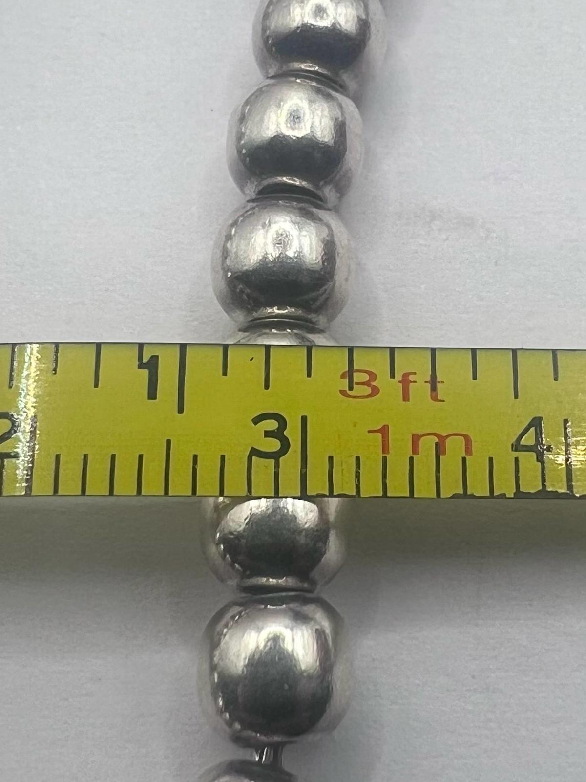 Quality 925 Sterling Silver Bead Heart Bracelet - 22.00 Grams - 7"