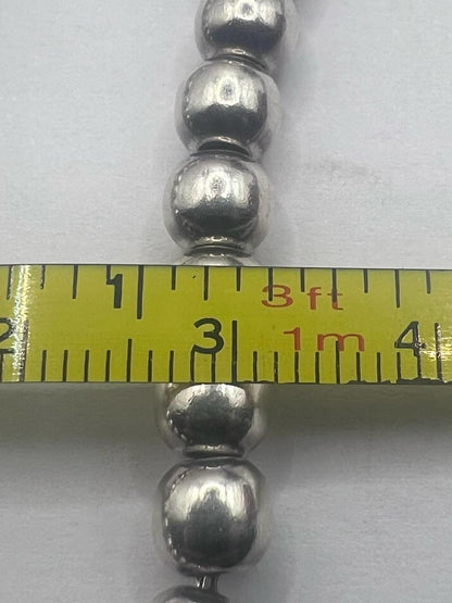 Quality 925 Sterling Silver Bead Heart Bracelet - 22.00 Grams - 7"