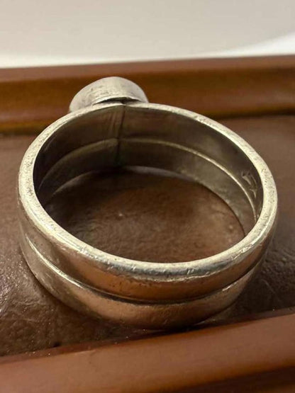 Quality 925 Sterling Silver Brown Stone Set Ring • 5.28 Grams • Size - K